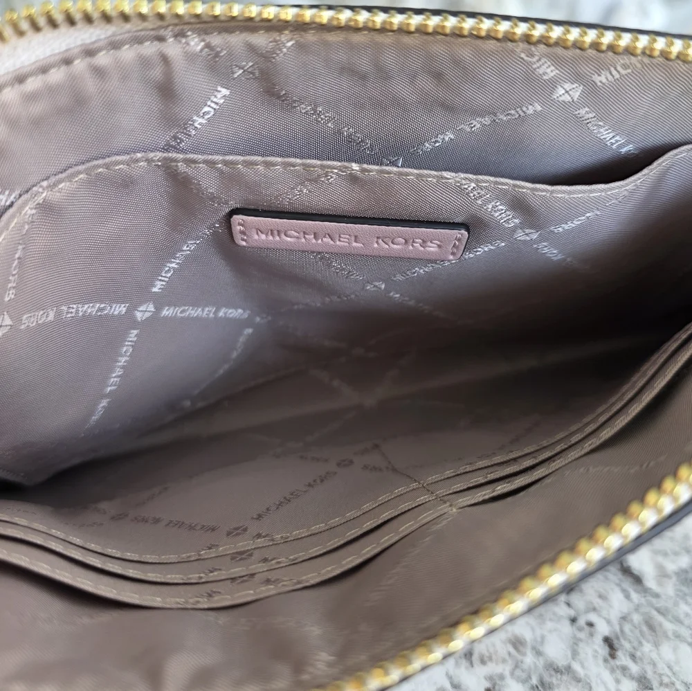 Michael Kors Jet Set Logo Large Floral Wristlet Clutch,